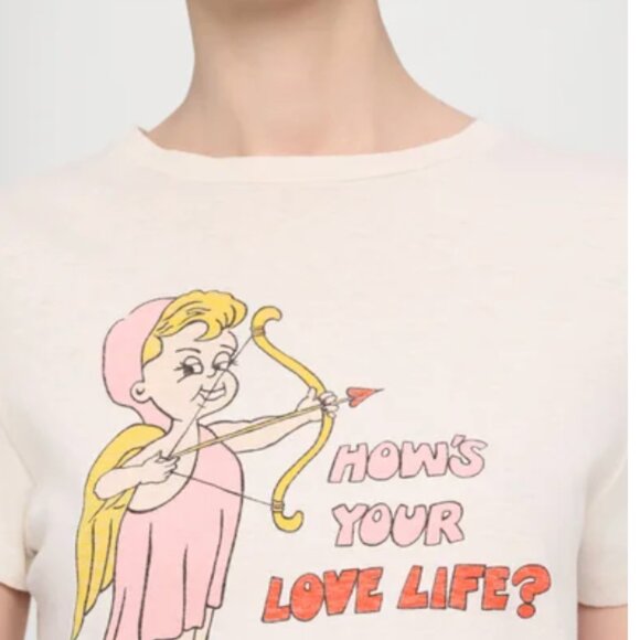 Re/Done Classic Tee Shirt How's Your Love Life Classic White Tee S $160 - Picture 2 of 5